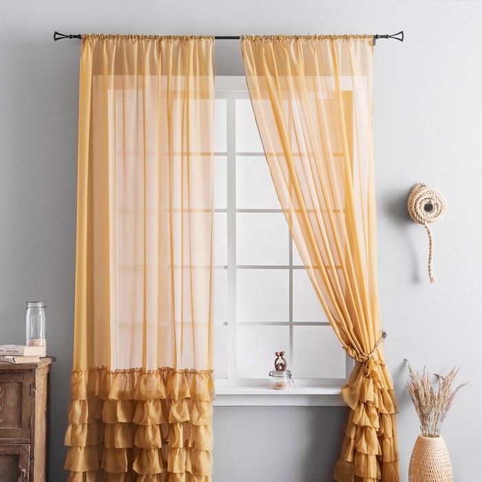 Комплект штор «Ноа», размер 145х270 см-2 шт, цвет бежевый