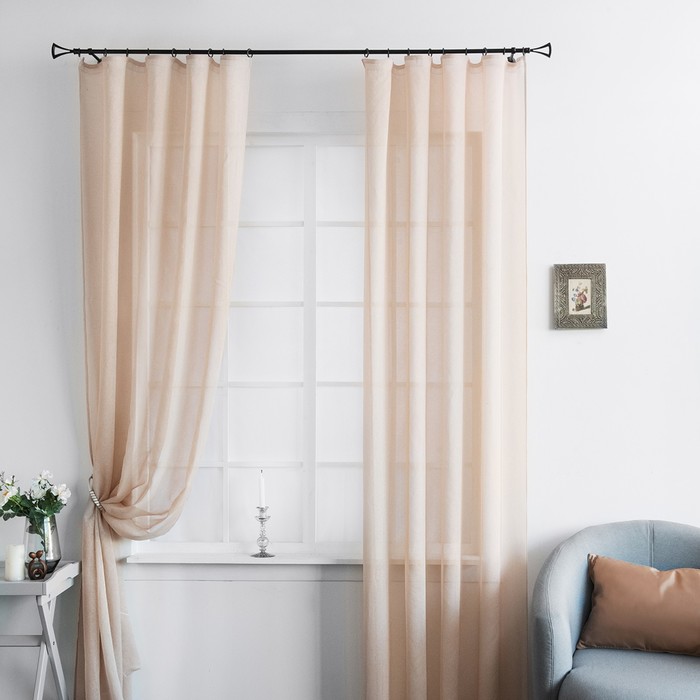 Комплект штор «Мэри», размер 145х280 см-2 шт, цвет бежевый