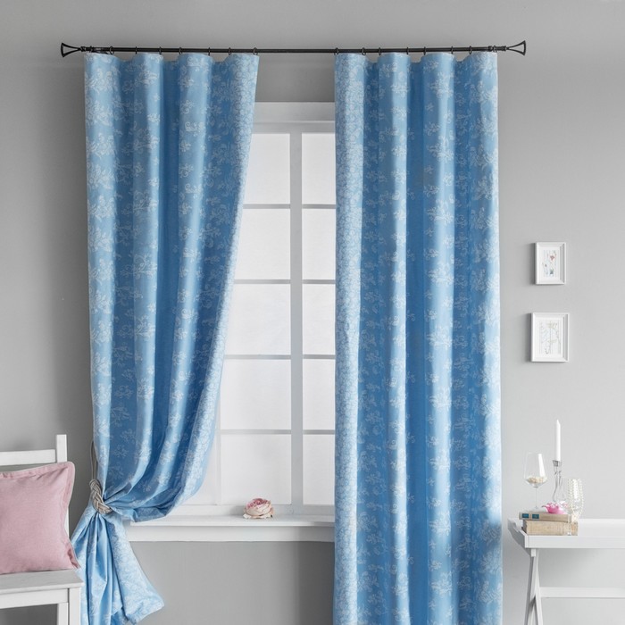 Комплект штор «Мира», размер 150х270 см-2 шт, цвет голубой