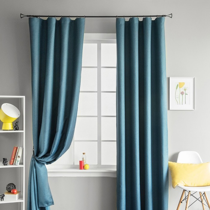 Комплект штор «Мерлин», размер 210х270 см-2 шт, цвет синий