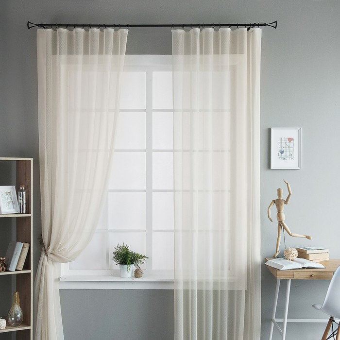 Комплект штор «Майа», размер 150х275 см-2 шт, цвет бежевый