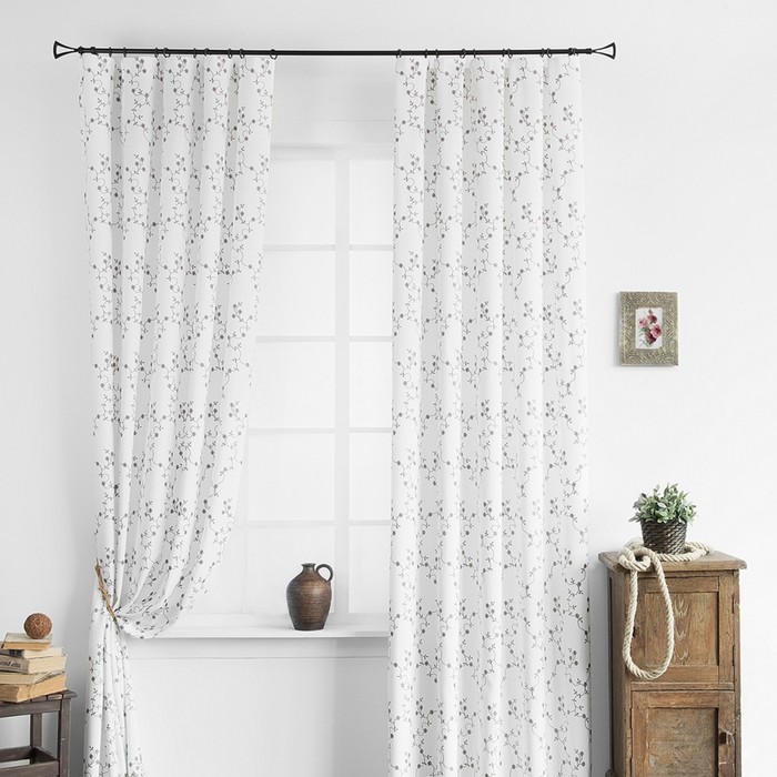 Комплект штор «Лэйс», размер 145х280 см-2 шт, цвет коричневый