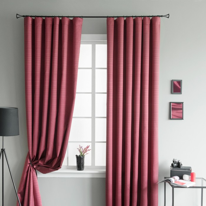Комплект штор «Лаки», размер 190х280 см-2 шт, цвет бордовый
