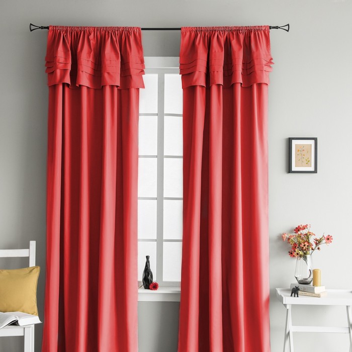 Комплект штор «Курт», размер 140х270 см-2 шт, цвет красный