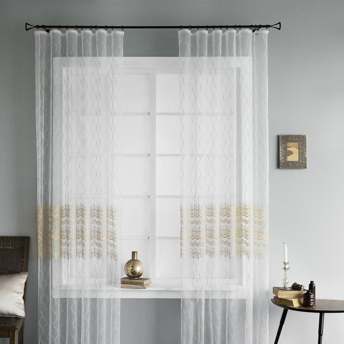 Комплект штор «Колли», размер 145х270 см-2 шт, цвет золотой