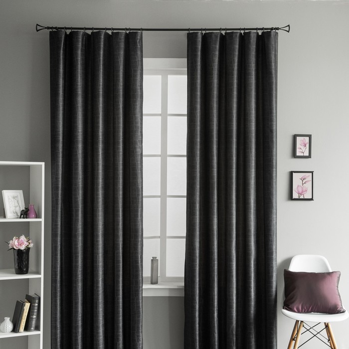 Комплект штор «Кейтлин», размер 170х270 см-2 шт, цвет чёрный
