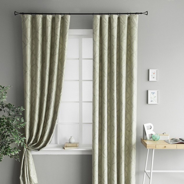 Комплект штор «Кайл», размер 145х270 см-2 шт, цвет зелёный