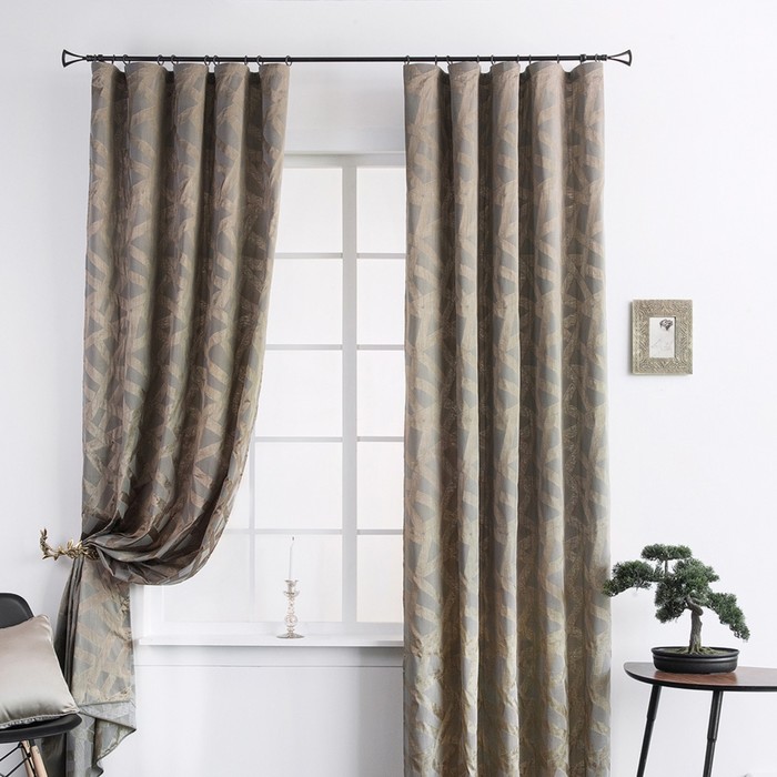 Комплект штор «Кай», размер 195х265 см-2 шт, цвет серый