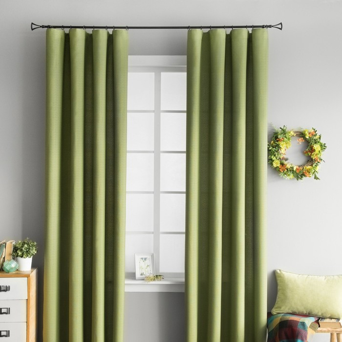 Комплект штор «Инди», размер 220х270 см-2 шт, цвет зелёный