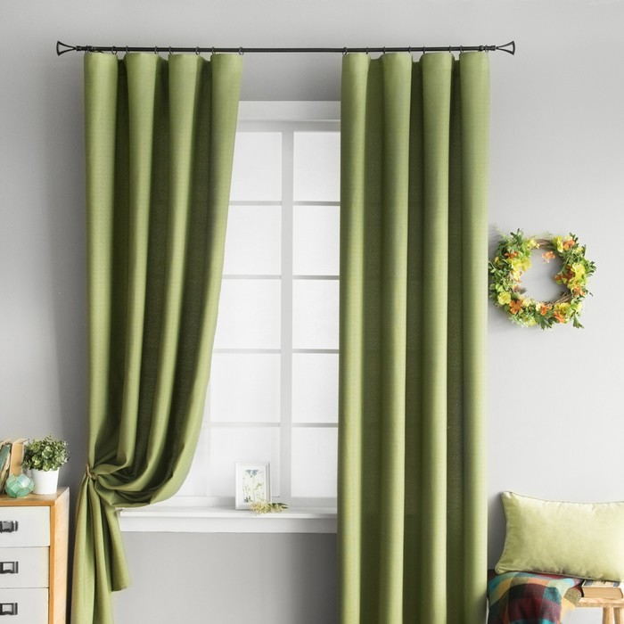 Комплект штор «Инди», размер 220х270 см-2 шт, цвет зелёный
