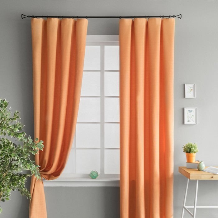 Комплект штор «Инди», размер 210х270 см-2 шт, цвет оранжевый