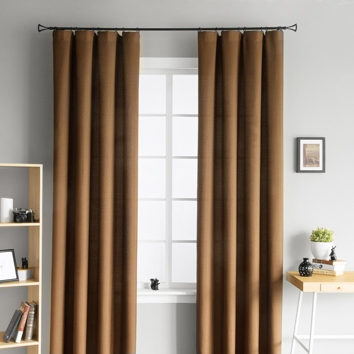 Комплект штор «Инди», размер 210х270 см-2 шт, цвет коричневый