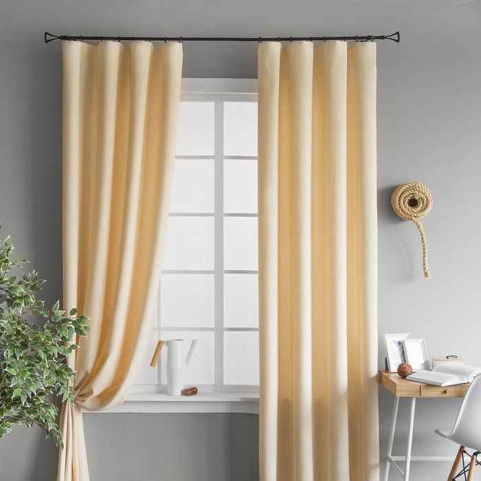 Комплект штор «Инди», размер 210х270 см-2 шт, цвет бежевый