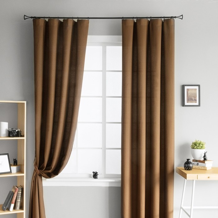 Комплект штор «Инди», размер 145х270 см-2 шт, цвет коричневый