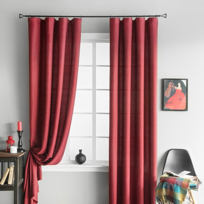 Комплект штор «Инди», размер 145х270 см-2 шт, цвет бордовый