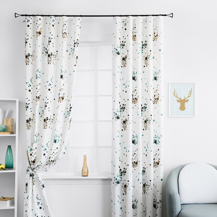 Комплект штор «Имс», размер 150х280 см-2 шт, цвет бирюзовый