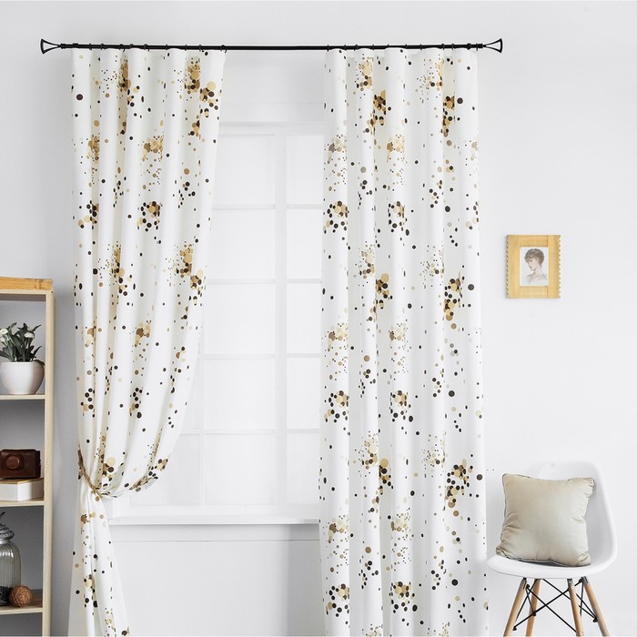 Комплект штор «Имс», размер 150х275 см-2 шт, цвет коричневый