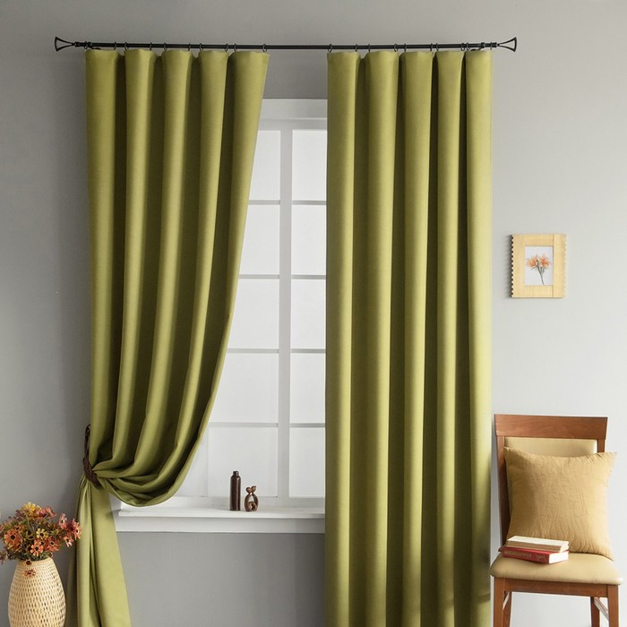 Комплект штор «Джордан», размер 140х290 см-2 шт, цвет зелёный
