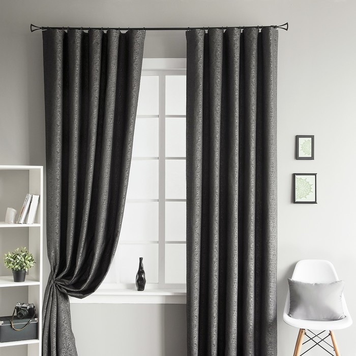 Комплект штор «Дерби», размер 170х300 см-2 шт, цвет серый