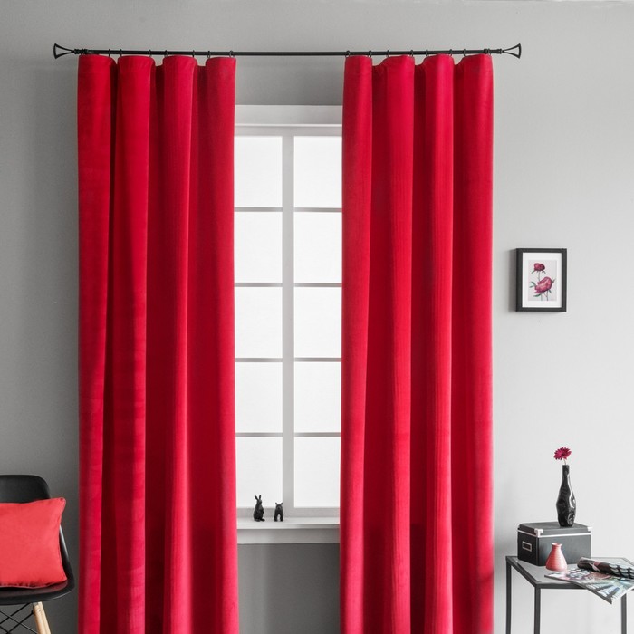 Комплект штор «Голди», размер 145х270 см-2 шт, цвет красный
