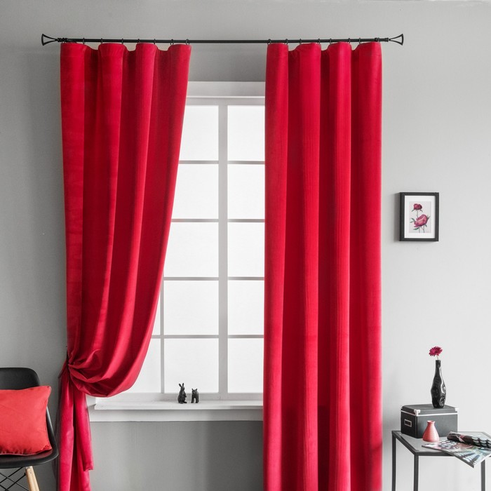 Комплект штор «Голди», размер 145х270 см-2 шт, цвет красный