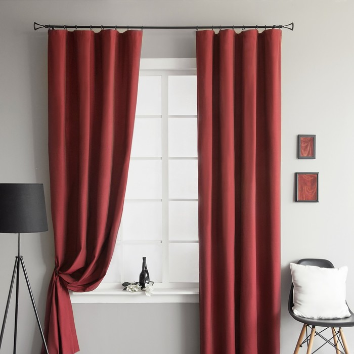 Комплект штор «Глория», размер 140х280 см-2 шт, цвет бордовый