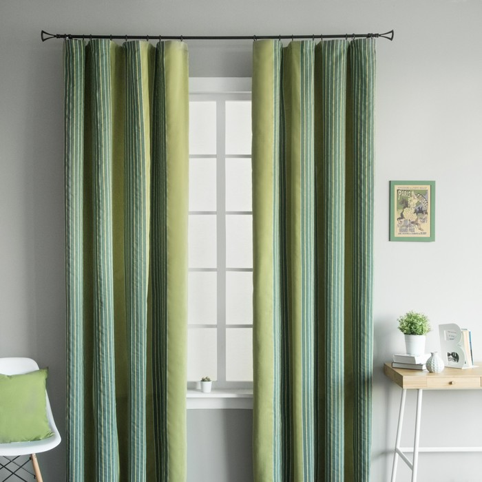 Комплект штор «Ванта», размер 155х280 см-2 шт, цвет зелёный