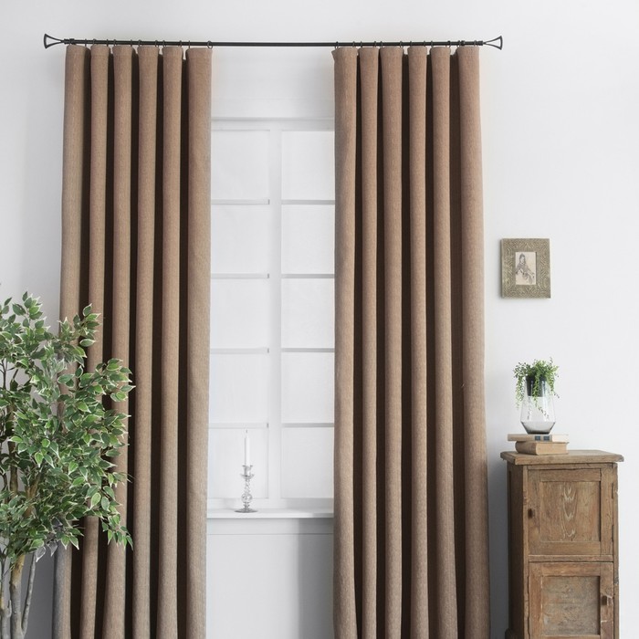 Комплект штор «Бостон», размер 180х280 см-2 шт, цвет коричневый