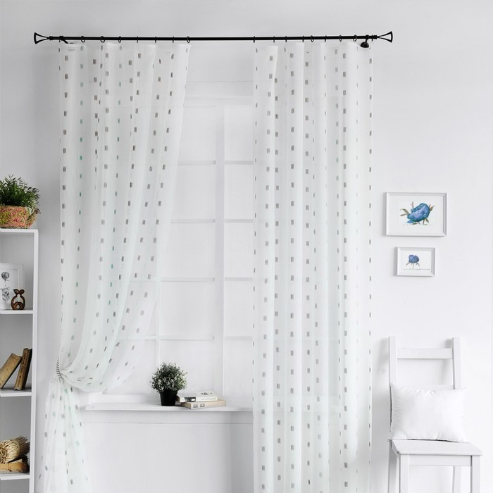 Комплект штор «Блюм», размер 145х300 см-2 шт, цвет синий