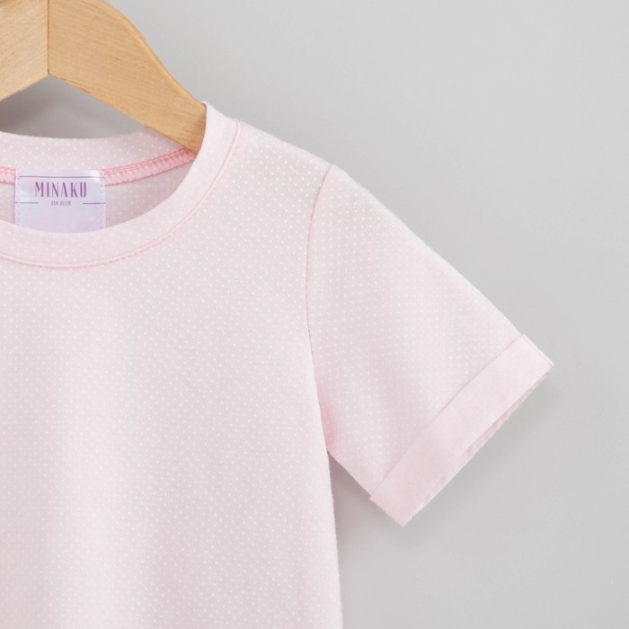 Футболка для девочки MINAKU "Рюши", вид 2, рост 110-116 см, цвет розовый