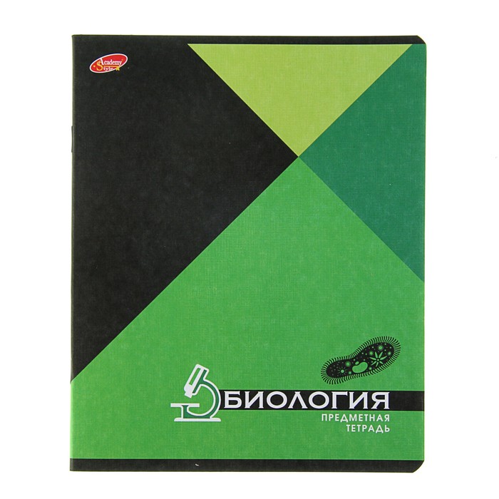 Тетрадь предметная "Монотон. Биология", 36 листов клетка, тиснение "лён"