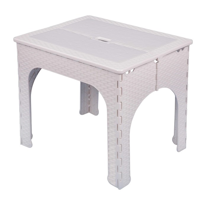 Складной стол "Плетёнка", 645х505х600 мм, пластик, цвет бежевый