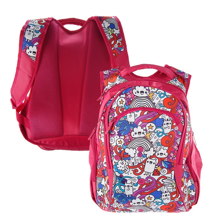 Рюкзак молодежный эргоном.спинка Hatber 42*30*20 Street дев. "Яркая фантазия" NRk_26109