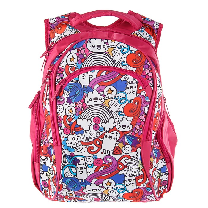 Рюкзак молодежный эргоном.спинка Hatber 42*30*20 Street дев. "Яркая фантазия" NRk_26109