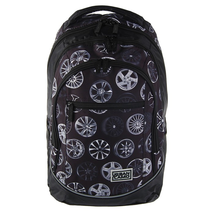 Рюкзак молодежный эргоном.спинка Hatber 42*30*20 Street мал. "Автодиски", серый NRk_26101