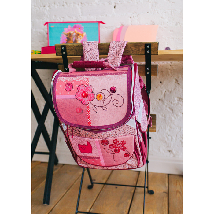 Ранец Стандарт Hatber Balance 38*29*16 для девочки, жесткая форма "Милая шкатулка" NRk_23045