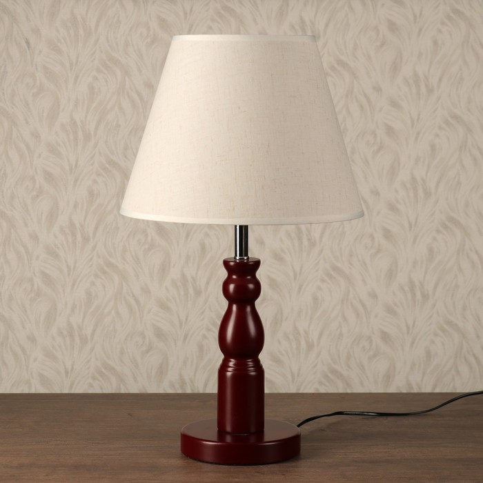 Настольная лампа "Альпиния" 1х40Вт E27 коричневый-белый 28x48 см.