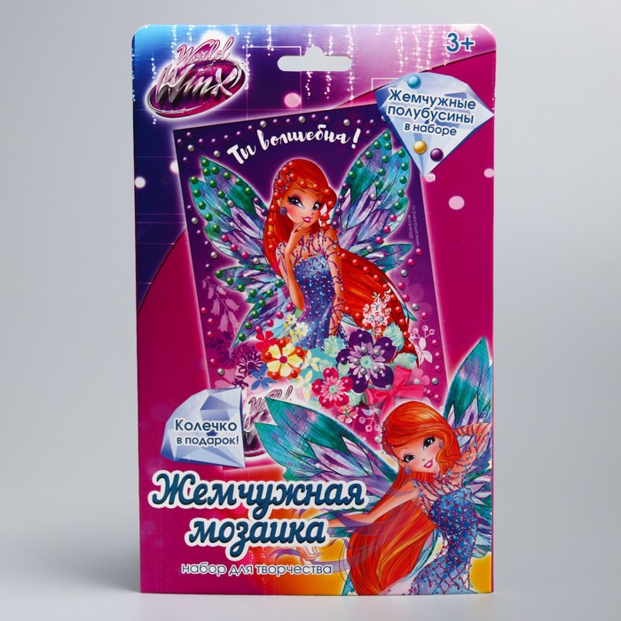 Аппликация жемчужными полубусинами "Ты волшебна!" феи ВИНК С: Блум + бантик