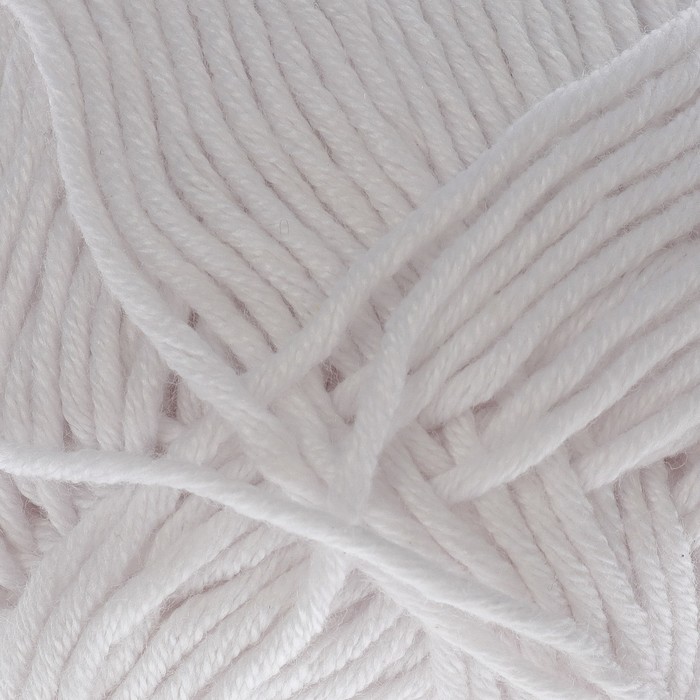 Пряжа "Лаконичная" 50% хлопок, 50% акрил 212м/100гр (01 белый)