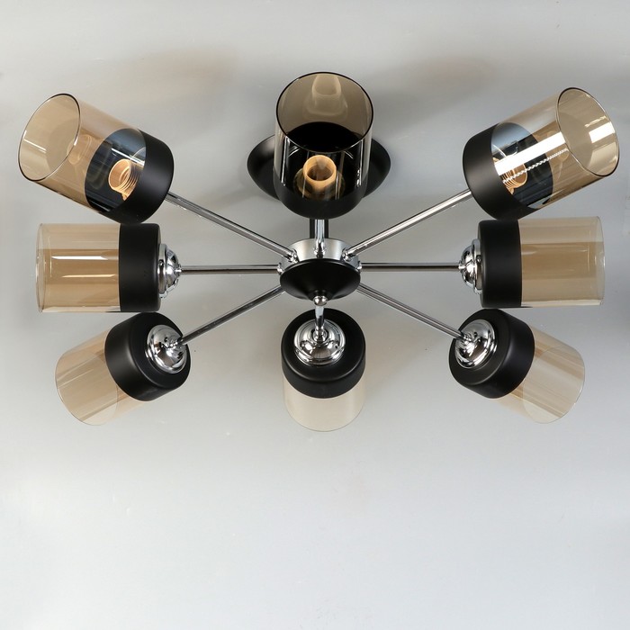 Люстра "Кордилина" 8х60Вт E27 венге-хром 74x74x17 см.