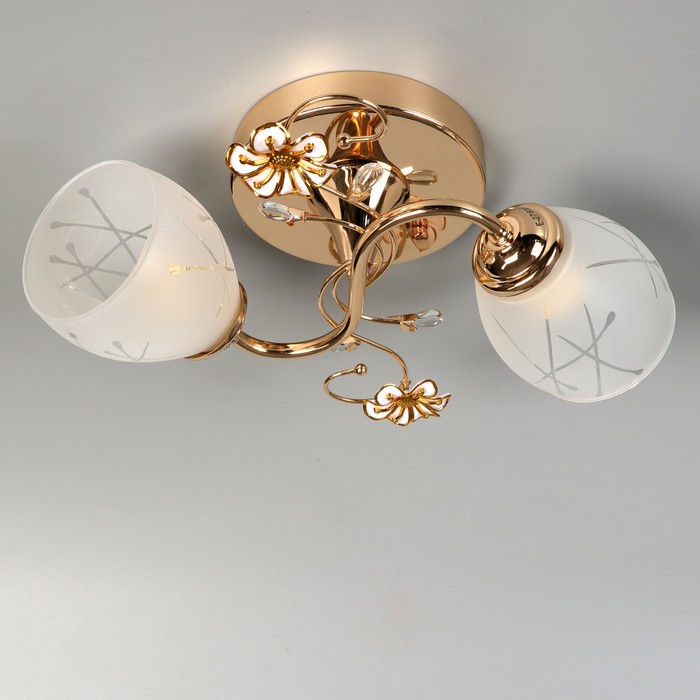 Люстра "Каскад" 2x60Вт E27 золото 15х32х28см.