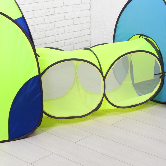 Палатка 4 грани+ тоннель из 2-х секций. Вид 3.