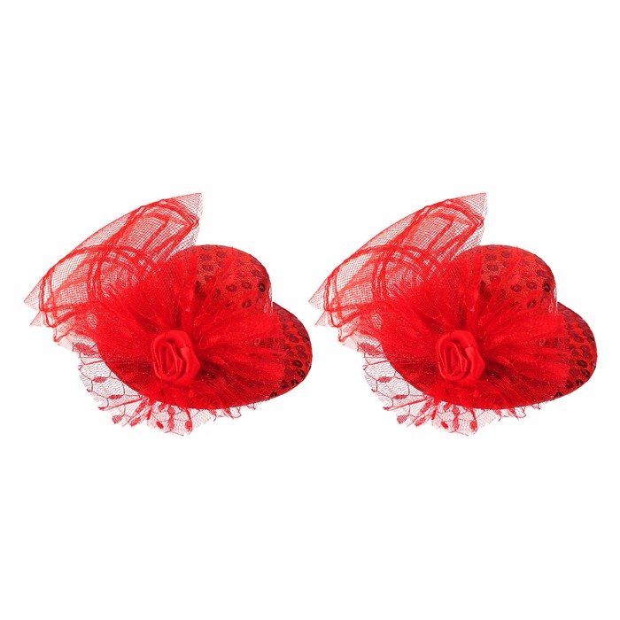 Карнавальный зажим &quot;Шляпка&quot;, цвет красный