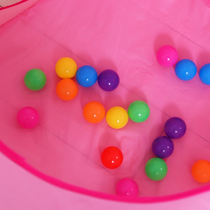 Палатка детская игровая с туннелем, розовая, 20 шаров в наборе