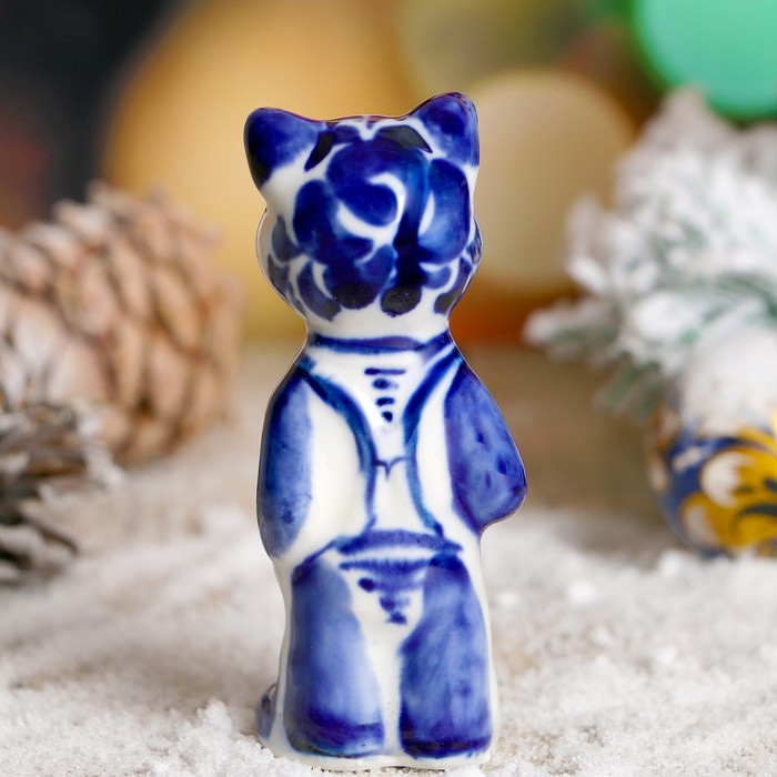 Сувенир "Поросёнок Денди", гжель, фарфор, 10 см