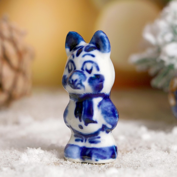 Сувенир "Поросёнок Федя", гжель, фарфор, 6 см