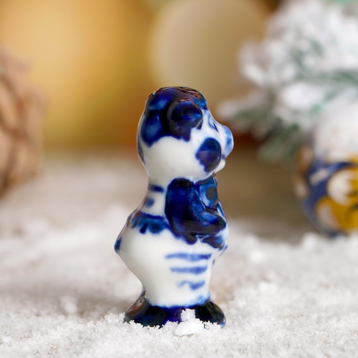 Сувенир "Поросёнок Серж", гжель, фарфор, 6 см