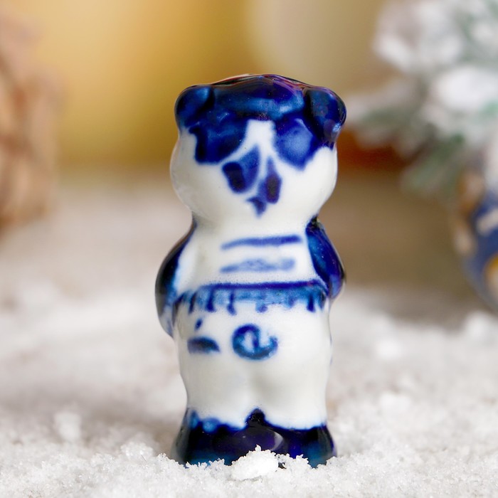 Сувенир "Поросёнок Серж", гжель, фарфор, 6 см