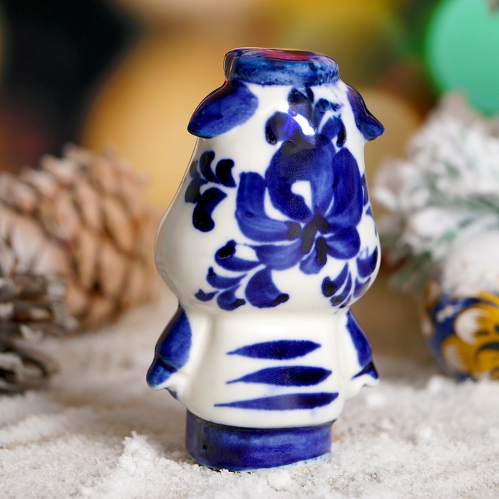 Сувенир "Поросёнок Мойша", гжель, фарфор, 10 см