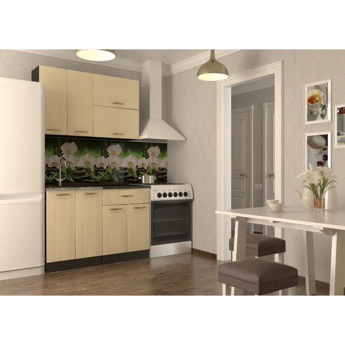 Кухонный гарнитур прямой Акация 3, 1200 мм, цвет Ваниль